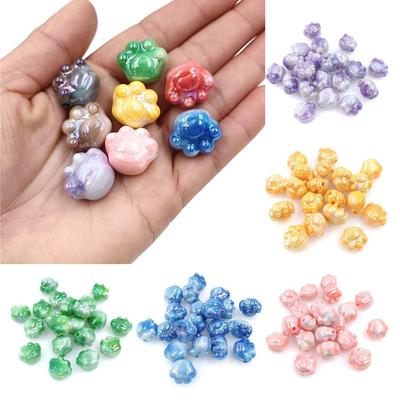10ks Akrylové dvoubarevné UV Dazzle Kočičí tlapky Korálky Módní Korálky Materiál Náramek Náhrdelník DI Šperky Příslušenství