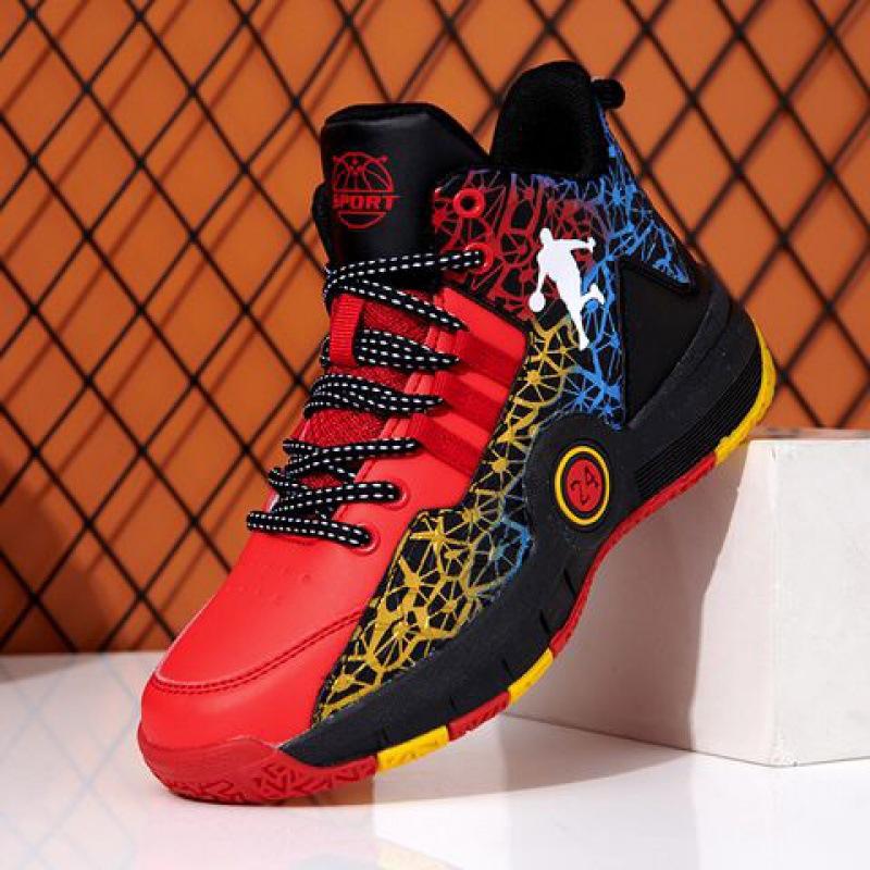 2025 Four Seasons Boys Basketball Shoes Children's Student Sports Shoes Medium Top Lightweight Running Shoes Medium Older Children's Training Shoes