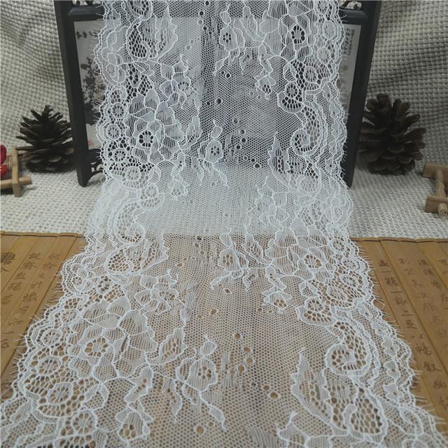 Width 20.5cm Elastic Eyelash Lace Garment Accessories DIY Decoration Wide Brocade Jacquard Lace Fabric