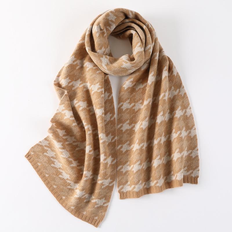 New wool scarf double-sided thickened simple splicing letter versatile shawl fashionable autumn and winter warm scarf