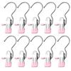 10PCS Stainless Steel Clothespins Laundry Clothes Pegs Hook Portable Hanging Clothes Clip Pants Socks Wardrobe Storage Clip