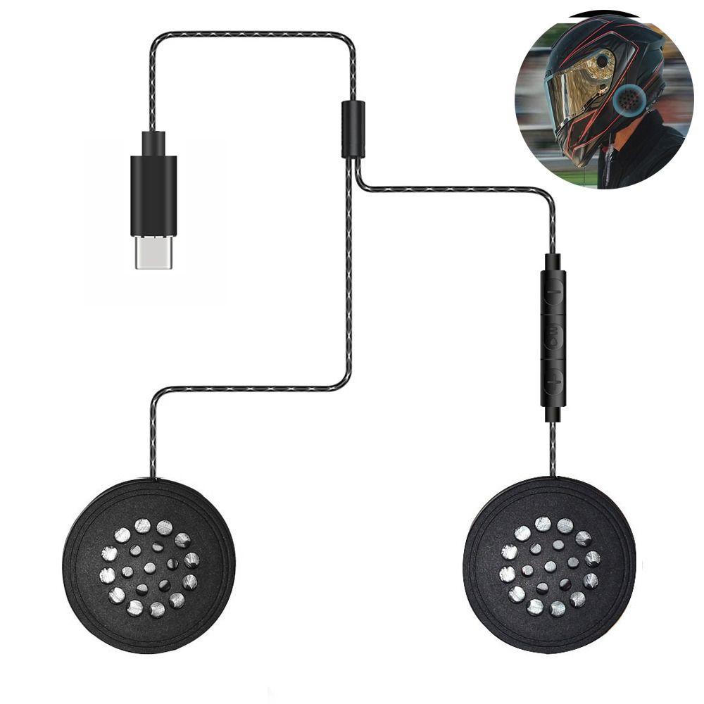 with Mic Motorcycle Helmet Headset Wire Control Headphone NEW Earphone Riding/Skiing
