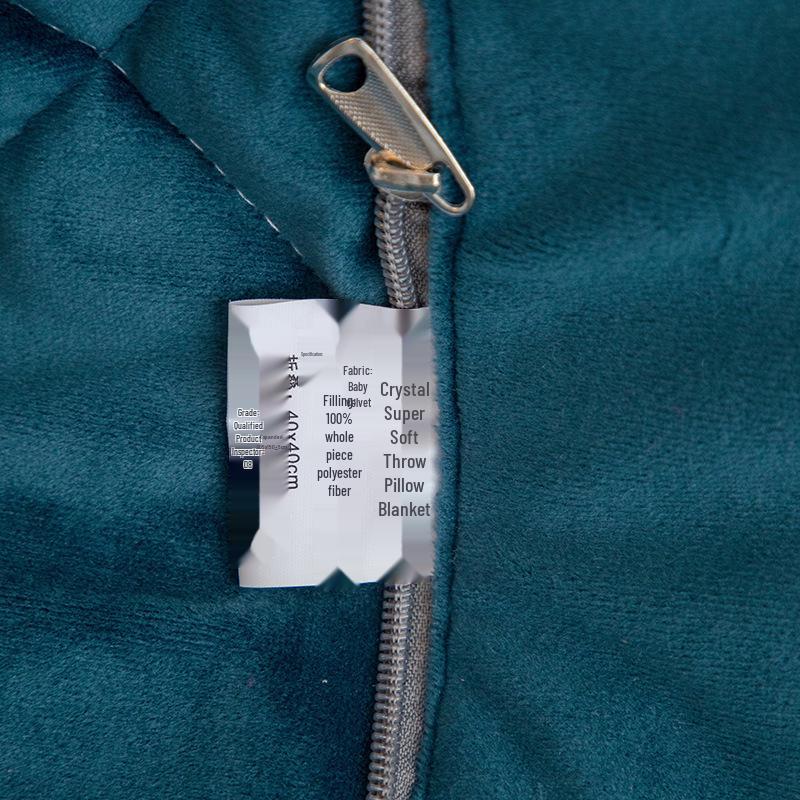 Modern Minimalist Double-Sided Embroidered Fleece Baby Throw Pillow Blanket 