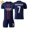 25-26 Παρίσι Αριθμός Κατοικίας. 10 Dembele 14 Dou Παιδική Φόρμα Ποδοσφαίρου Ανδρική Φανέλα 7 Kwara με Αστέρια