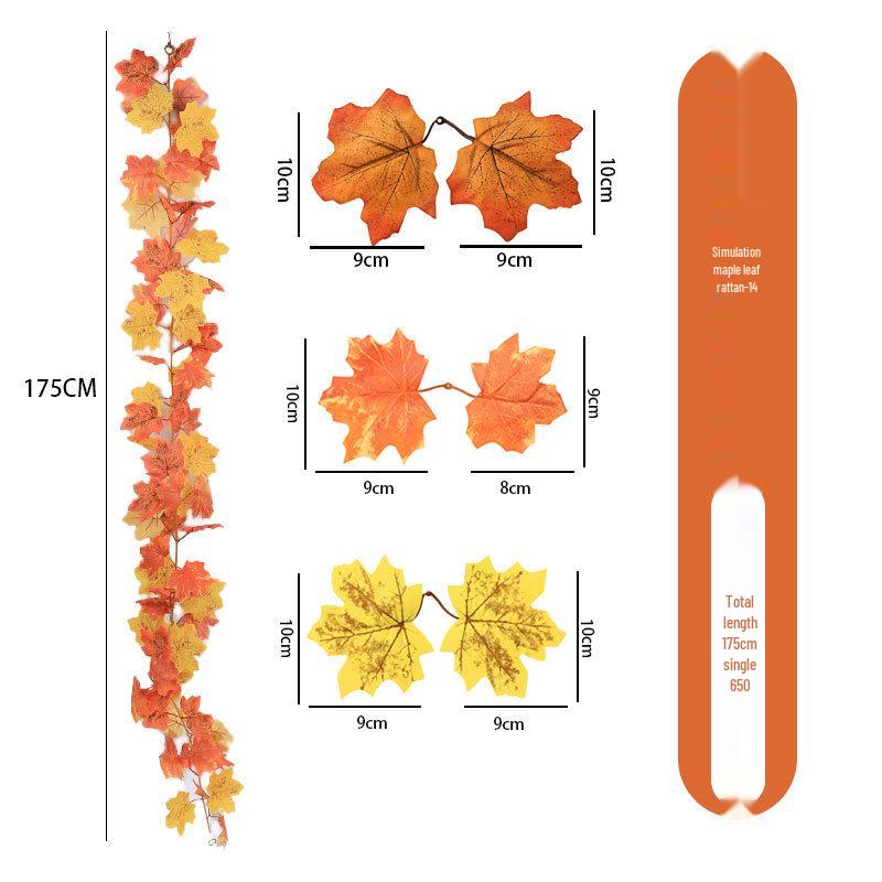 Artificial Maple Leaf Rattan Home Decor: Scenic Atmosphere Arrangement
