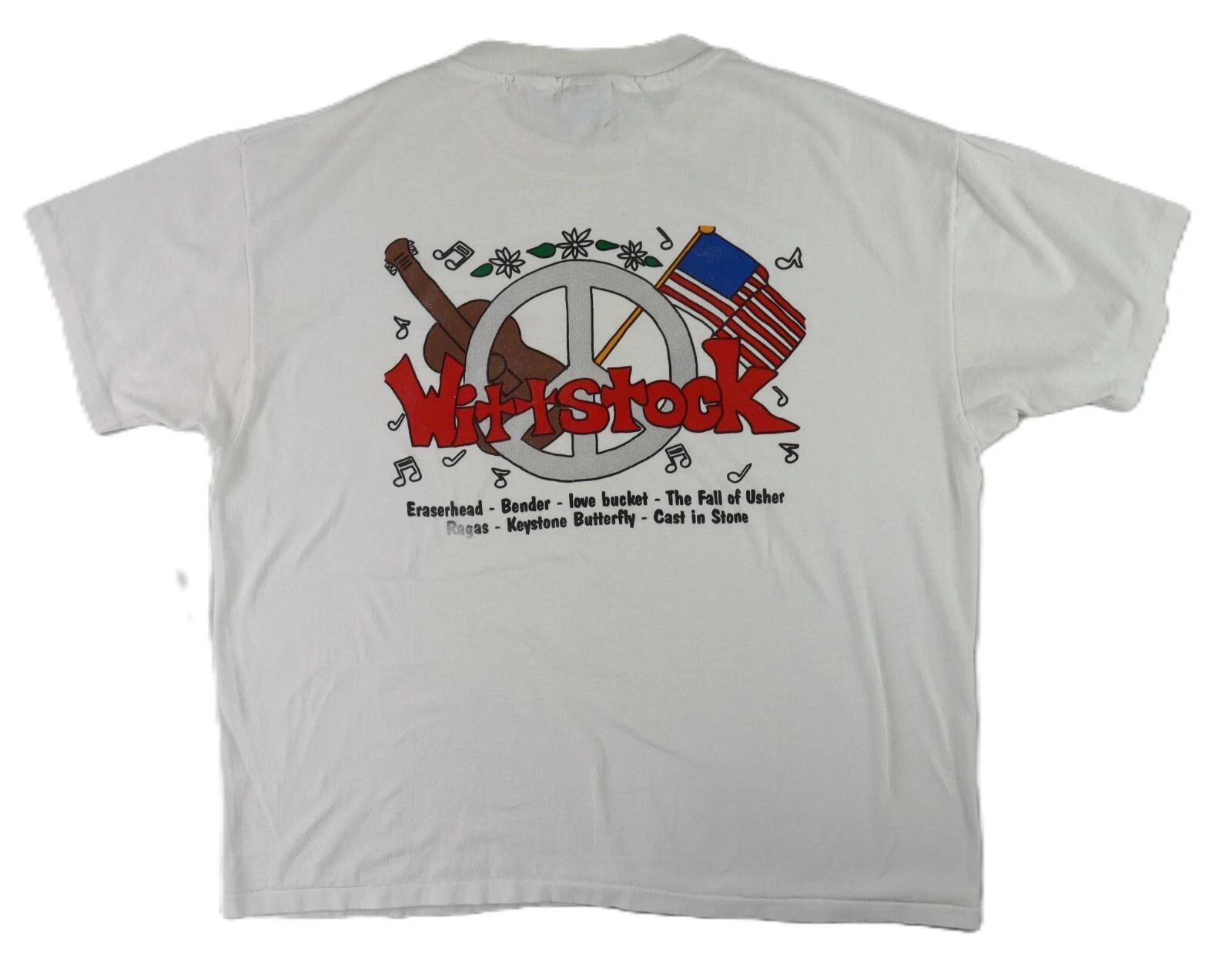 VTG 1995 WITTSTOCK USA Adult XL White Rockin’ The Hollow Festival T-Shirt 3XL