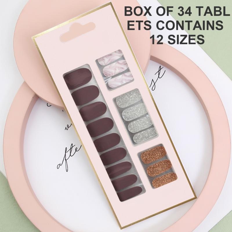 Nails Art Sticker Waterproof Gels Nail Strips Japanese Style Nail Polish Sticker Nail Wraps Nails Art Decorations