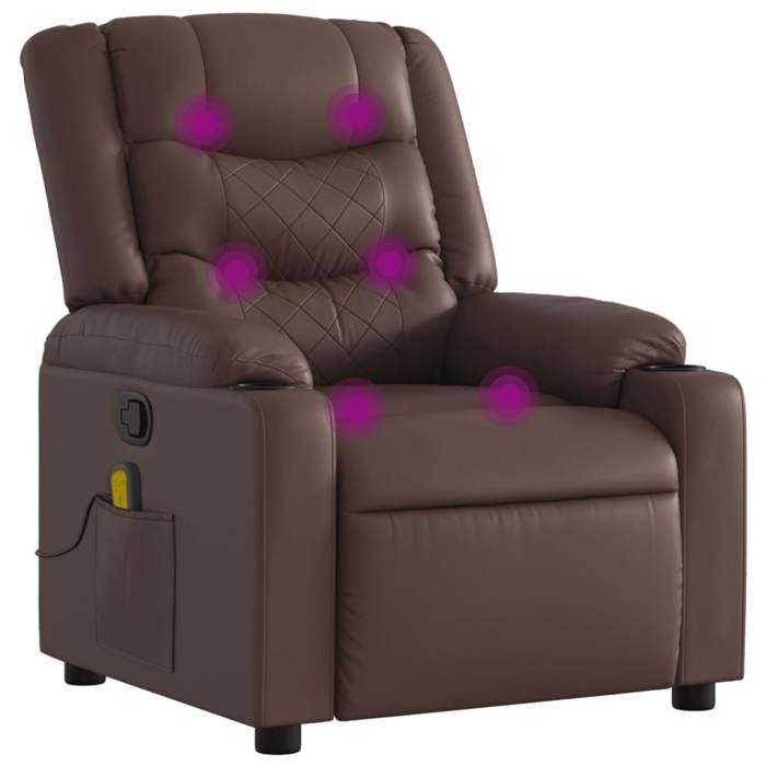 VidaXL Fauteuil de Massage Inclinable, Chaise avec Repose-pieds, Siège avec Dossier et Accoudoirs Salle de Séjour, Moderne, 374125