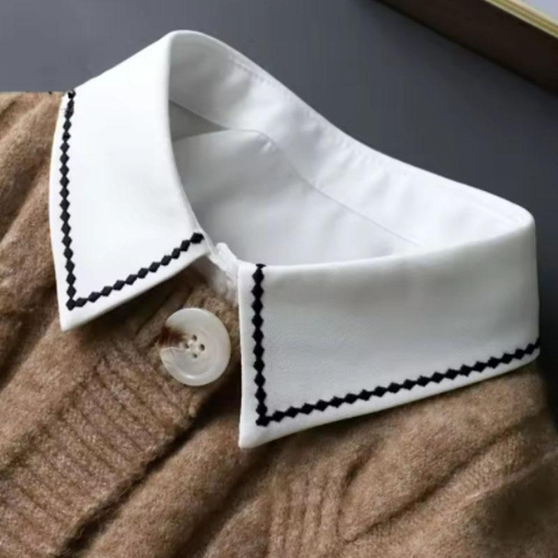 Womens Shirt Fake Collar Classic Blouse Tops Shirt Solid Color Shirt Detachable Collar Female Removable False Fuax Collars