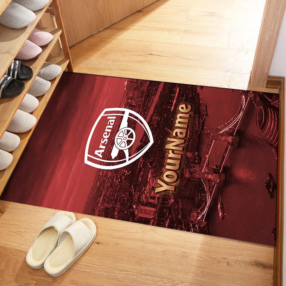 Arsenal Customize Text Floor Mat Suitable for Kitchen Foyer Dining Room Decorate room Anti-slip Rug Decorate Offices Perfect Gift for Friends & Family