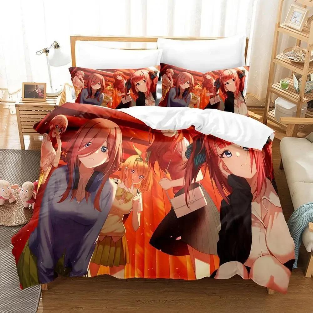 The Quintessential Quintuplets Bettwäsche-Set Einzelbett Twin Full Queen King Size Bettset Aldult Kind Schlafzimmer Bettbezug Sets 3D Anime