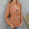 Women's Casual Long Sleeve Double Breasted Military Suit Lapel Open Jacket Coat