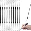10Pcs Elastic Lanyard Retractable Anti-Lose Tablet Pens Coil Spring Straps Tether Perfect Tool for Drawing Pen To Touchscreen (Black)