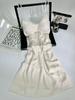 New ice silk camisole nightdress for women, with padded lace trim, high-end casual robe, suitable for outdoor wear