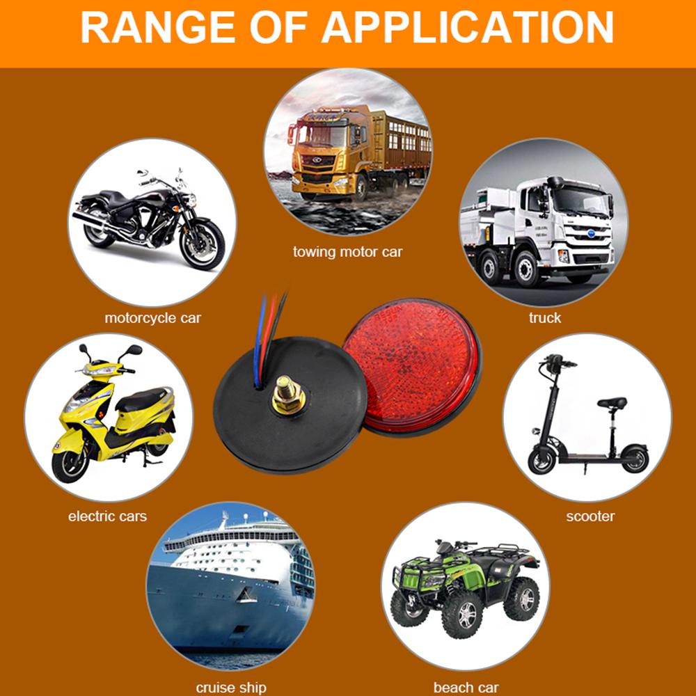 LED Warning Light Bulbs Car Round Tail Lights Turn Singal Light Motorcycle Brake Stop Marker Lamp