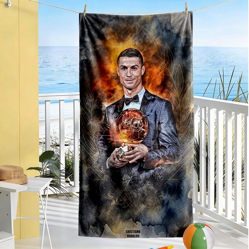 Cristiano Ronaldo Beach Towel High Absorbency & Quick-Dry Comfortable Lightweight Suitable for Swimming, Gym, Camping, Yoga Vacation