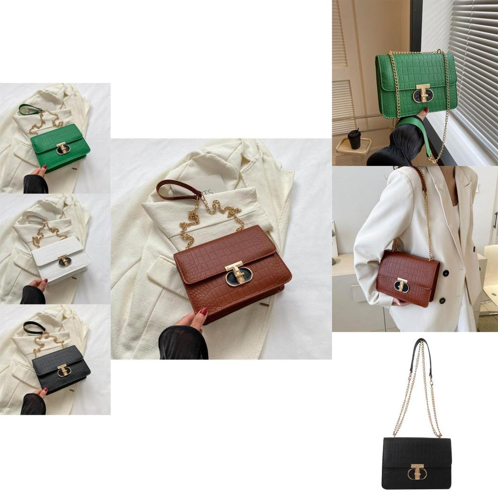 Schicke Stilvolle Quadratische Ketten Tasche Für Frauen In Schwarz Weiß Grün Braun Pink Für Herbst Mode