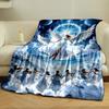 Angel Clock Violin Print Blanket  Printed Blanket for Living Room Bed Couch lunch break Soft Cozy Blanket for Friend's festival Gift