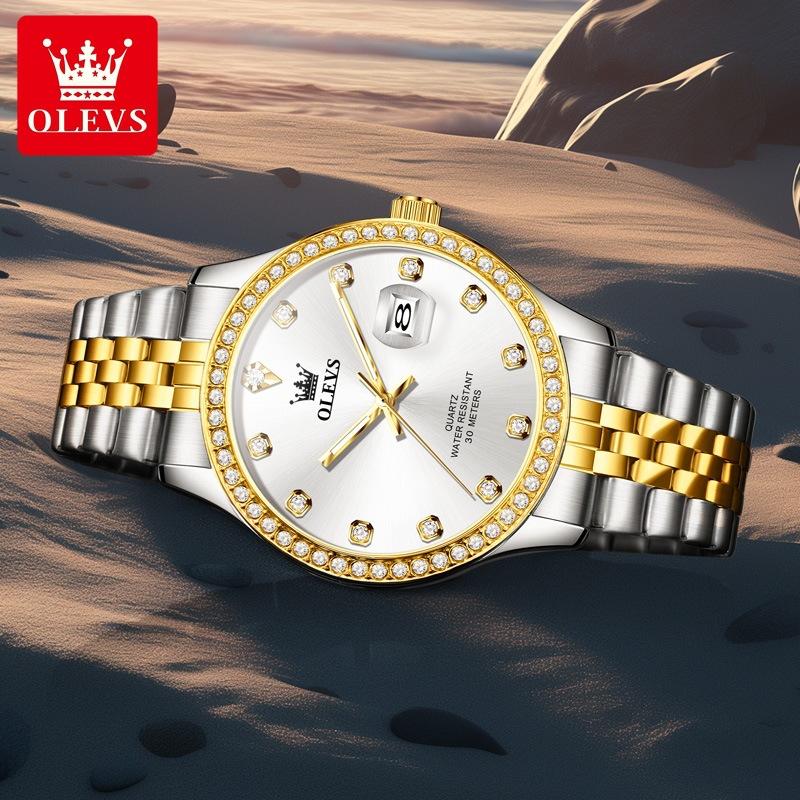 OLEVS Herrenuhr Original Luxus Klassisch Quarz Armbanduhr Uhr für Mann Wasserdicht Leuchtend Datum Herrenuhr