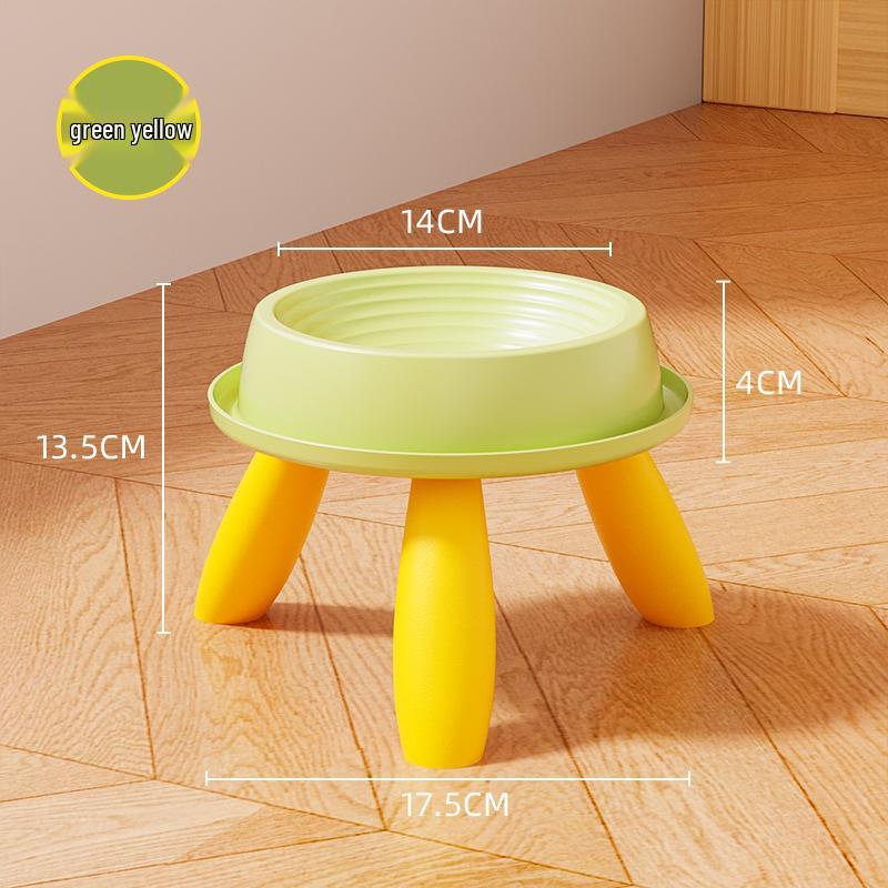 High Stand Non-Slip Cat Bowl with Neck Protection, Multi-color Anti-tip Design