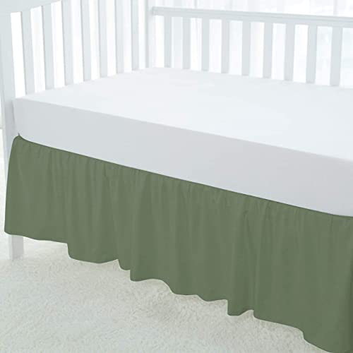 Silentnight 100% Egyptian Cotton Crib Skirt / Dust Ruffle Ð High Thread Count, Soft & Breathable, Ruffled Nursery Bedding for Cribs & Toddler Beds