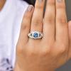Genuine London Blue Topaz Round Cut Vintage inspired Ring , Topaz Engagement & Wedding Ring, Sterling Silver Ring Anniversary Ring