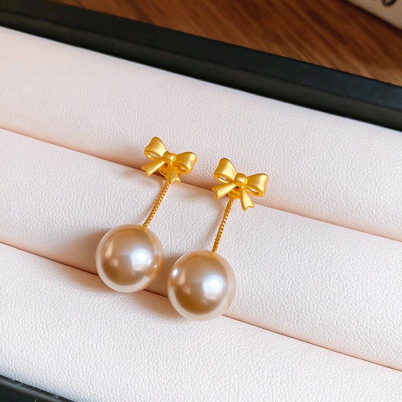 Light luxury zircon round artificial pearl ear buckle French retro fashion temperament earrings high-end exquisite earrings women