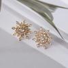 Korean Style Snowflake Rhinestone Stud Earrings – Sparkling, Versatile & Stylish Women's Jewelry