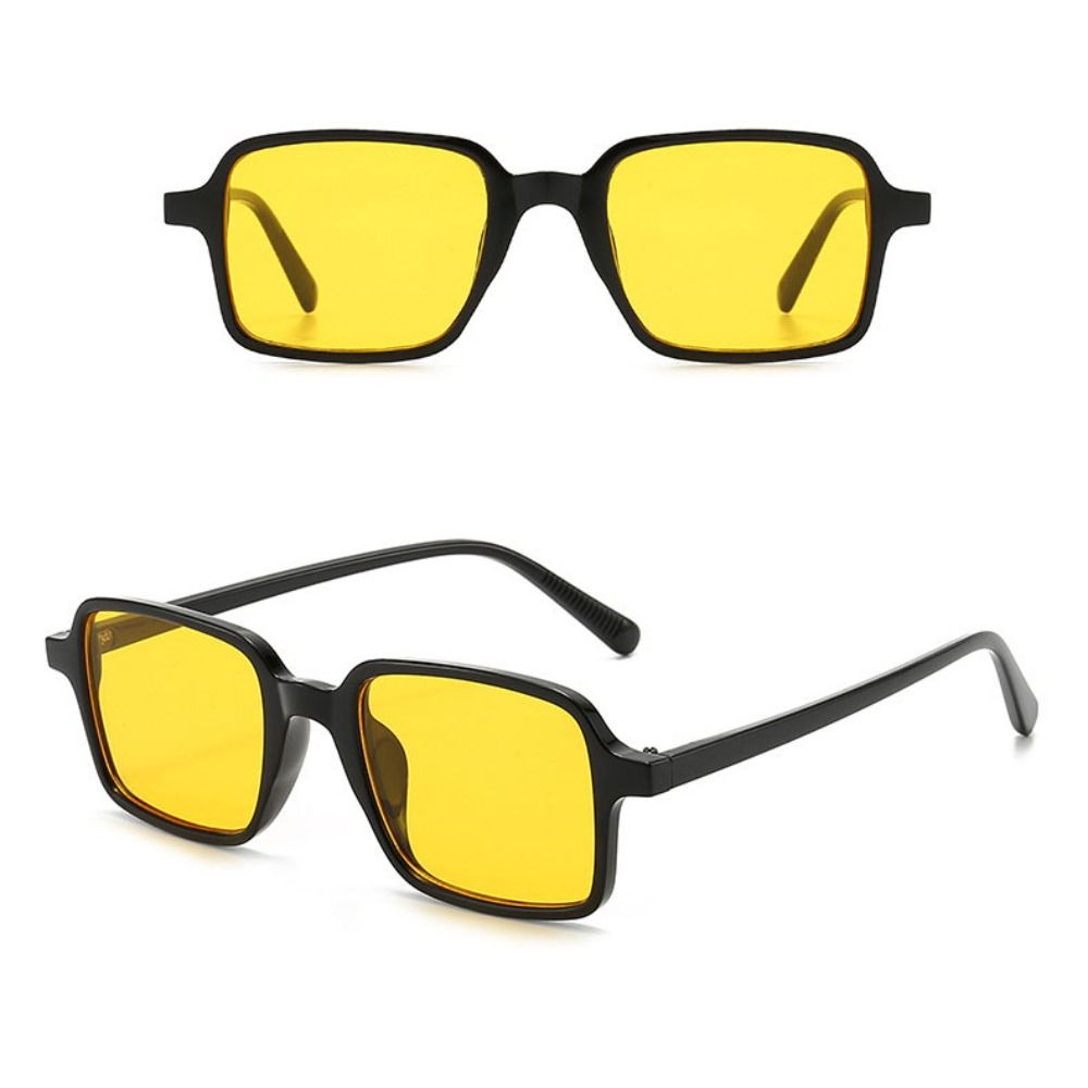 Sun-Protective PC Frame Sunglasses Punk Eyewear Travel Black Shades Glasses  for Women Man