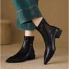 French Pointed Thin Boots Autumn New Retro Style Comfortable Versatile Thick Heel Short Boots