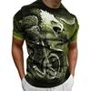 Summer Eagle Motorcycle Print T Shirts For Men Vintage Style Polyester O Neck Outdoor Short Sleeve Tee Shirt Oversized T Shirt