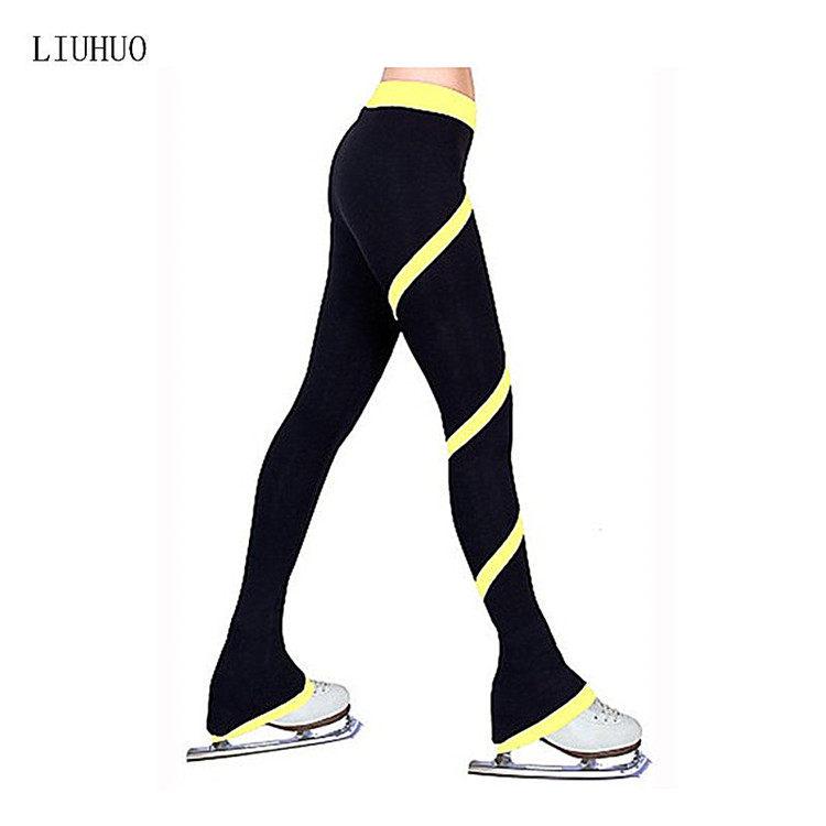 LIUHUO Vícebarevné spirálově pruhované kalhoty na bruslení pro děti, ženy a dospělé