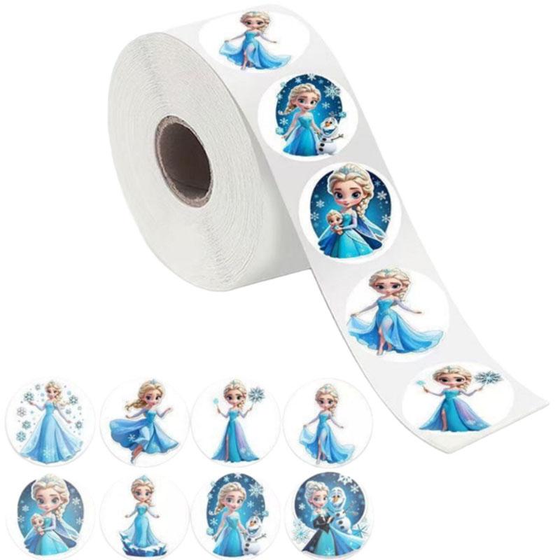 500pcs Elsa Princess Cartoon Sticker Roll Diy Decorative Stickers For Phone Thermos Diary Envelope Seal Stationery Kids Gift