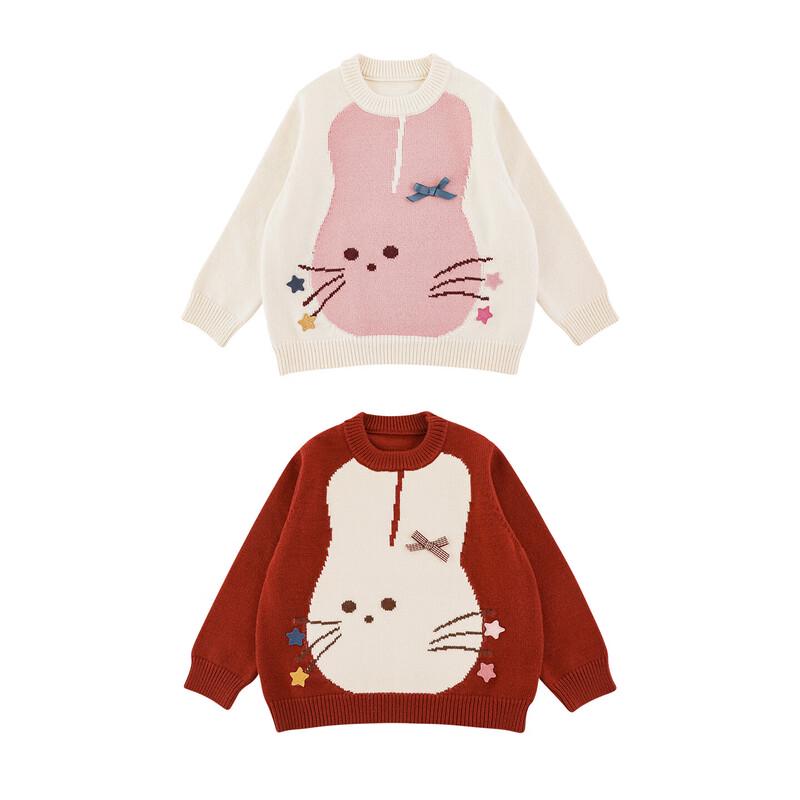 Girls' Winter Cute Rabbit Knit Sweater