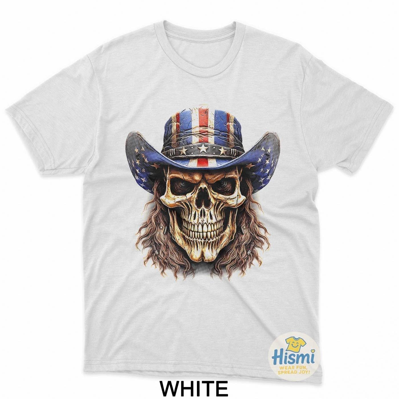 American Skull Cowboy Hat Graphic T-Shirt XL