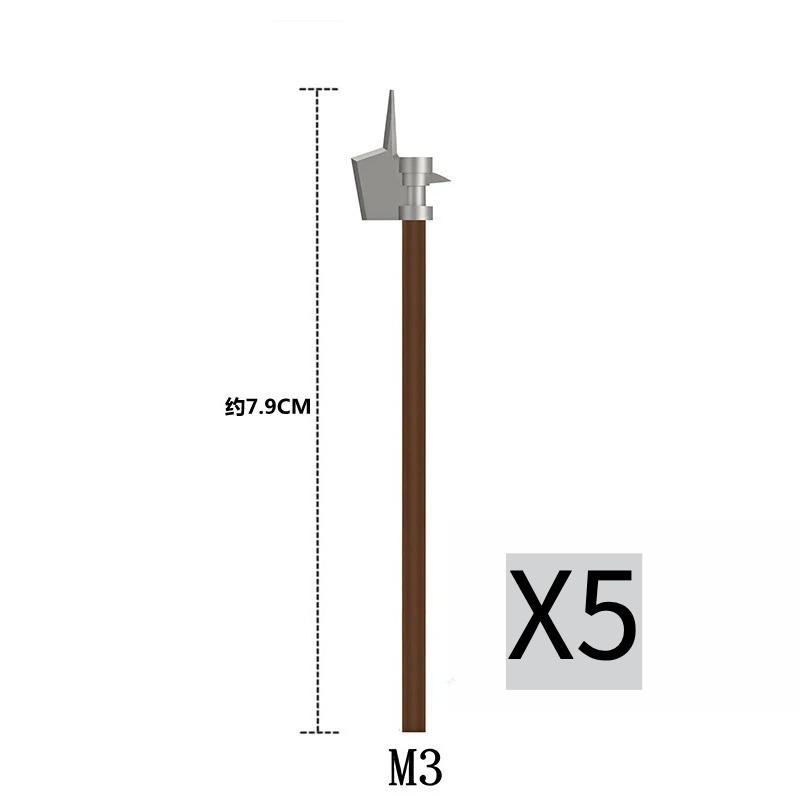 MOC Medieval Building Blocks Character Parts Model Toy Castle Knight Soldier Sword Bow Armor Shield Spear Piercing Parts Bricks