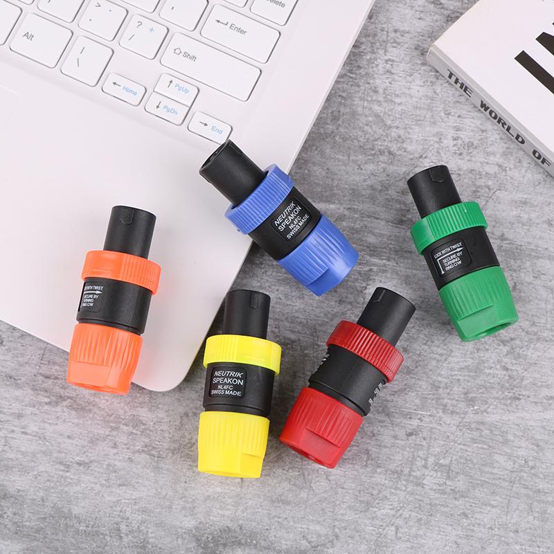1Pcs Nl4Fc 4Pins Professional Speakon Male Plug Compatible Audio Speaker Audio Amplifier Cable Connector Professional Plug