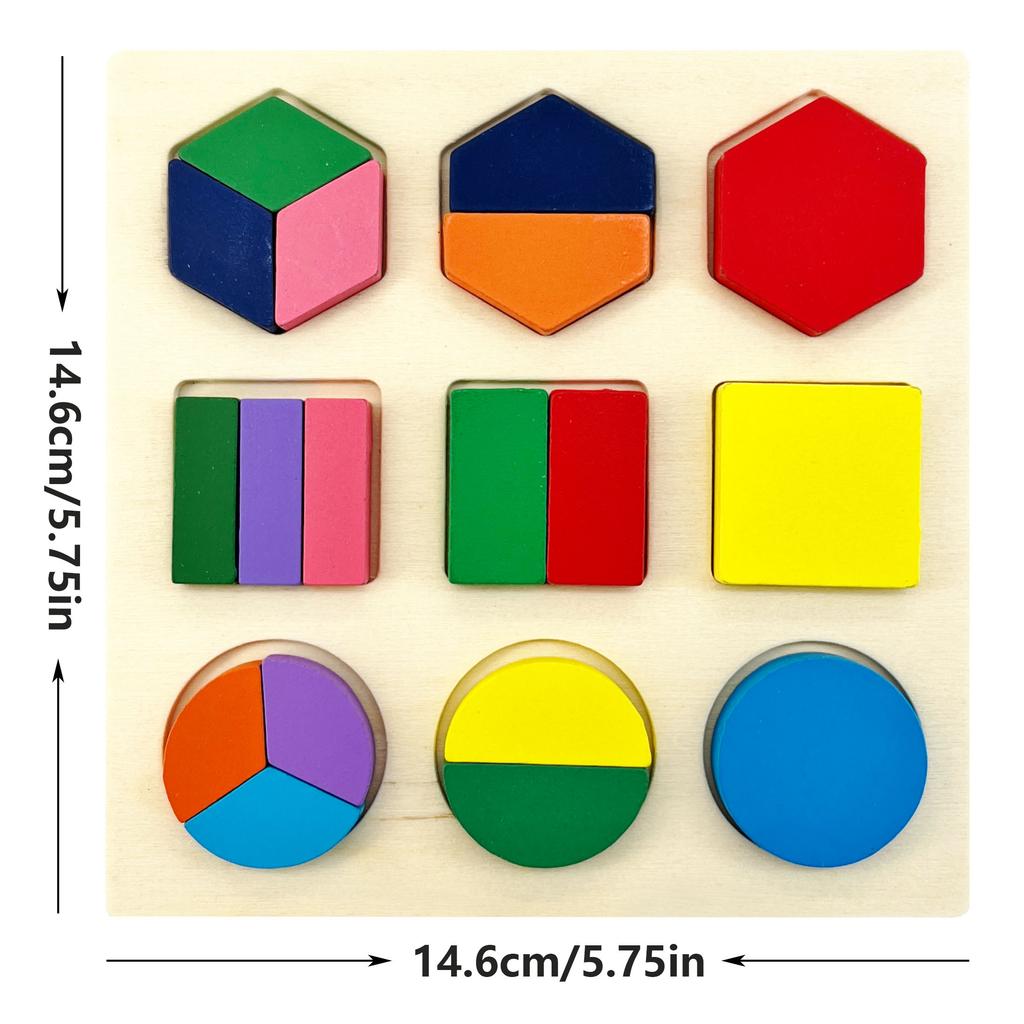 1pc 14.6cm/5.75in Wooden 3D Puzzles Jigsaw Montessori Games Kids Geometric Shapes Color Learning Educational Toys for Children