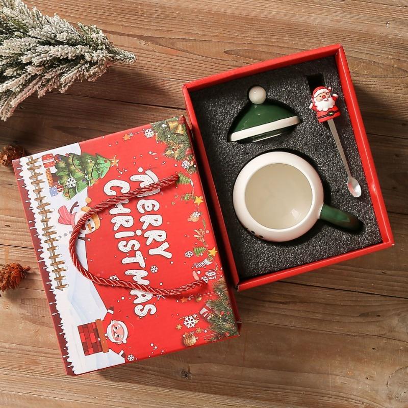 Creative Christmas Ceramic Cup Cartoon Snowman Mugs Gift Box for Christmas Household Coffee Mug Milk Cup