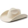 Woolen Men's and Women's Couple Western Large Brim Cowboy Hat Solid Color Top Hat