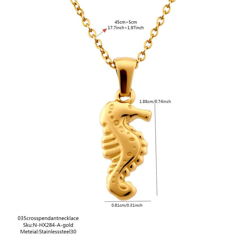 Women's Stainless Steel Necklace & Earring Set - Polished Geometric Hip Hop Jewelry