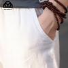 Herren High-End Reine Leinen Weiße Sommerhose - Leicht, Locker sitzend, Gerade Hose