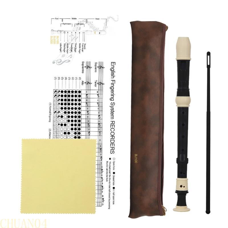A1A2 Soprano Recorder Removable Baroque Clarinet 8 Hole ABS Clarinet With Fingering Chart Instructions B Vertical Flute чёрный