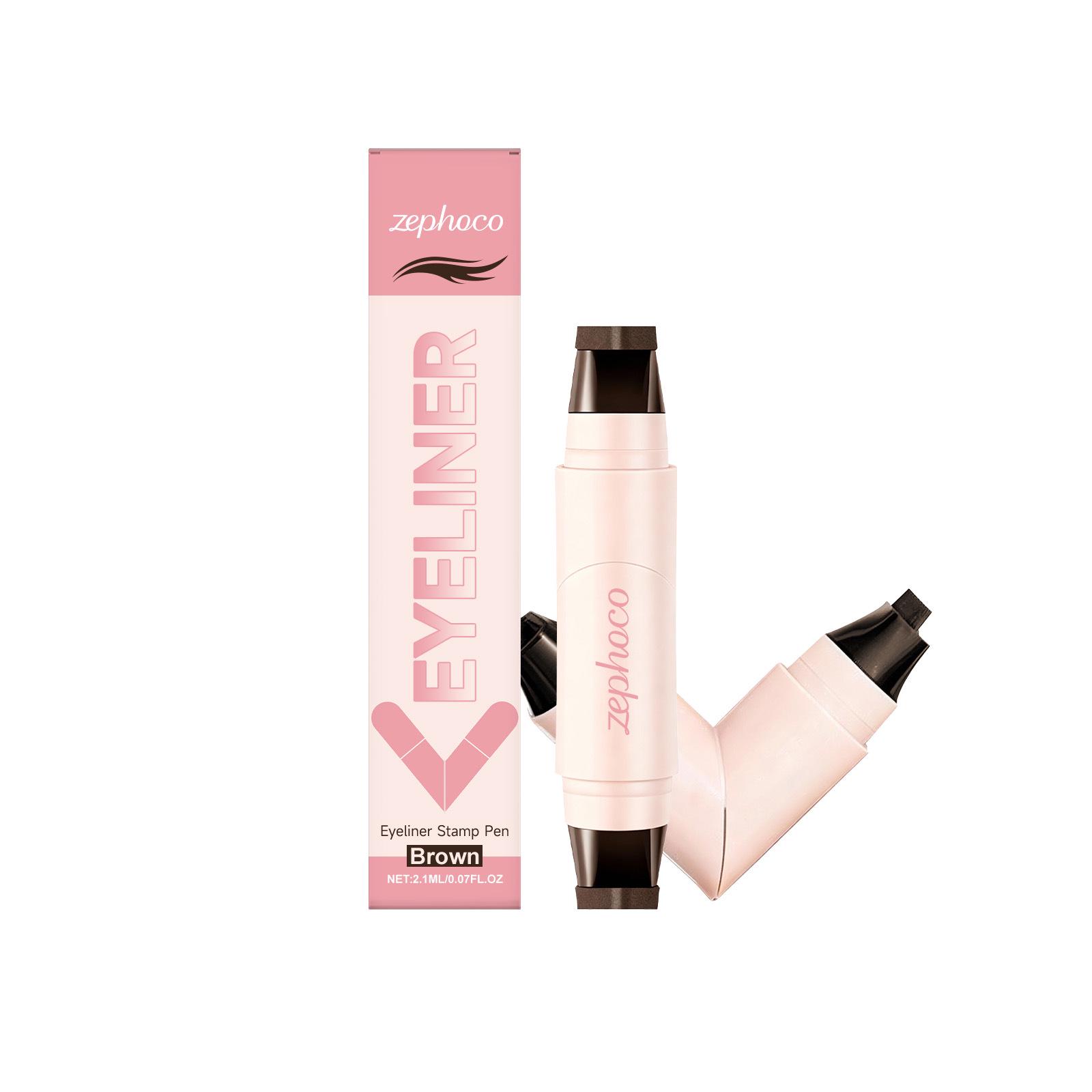 

Zephoco Dual Tip Brown Eyeliner: Natural Tone, Smooth Color, Smudge-Proof.