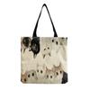 Women Vintage Linen Tote Bag - Large Capacity Print Shoulder Handbag for Casual & Grocery Shopping KTB