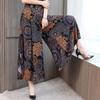 Summer Plus Size Wide Leg Pants Women Loose Bohemian Summer High Waist Trousers Women Bottoms XL-5XL