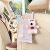 Car Tissue Box Cute Checkerboard Car Seat Back Hanging Tissue Bag Creative Car Decoration Supplies