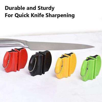 4pcs Mini Dual-sided Knife Sharpener, Portable Outdoor And Kitchen Tool For Quick Knife Sharpening