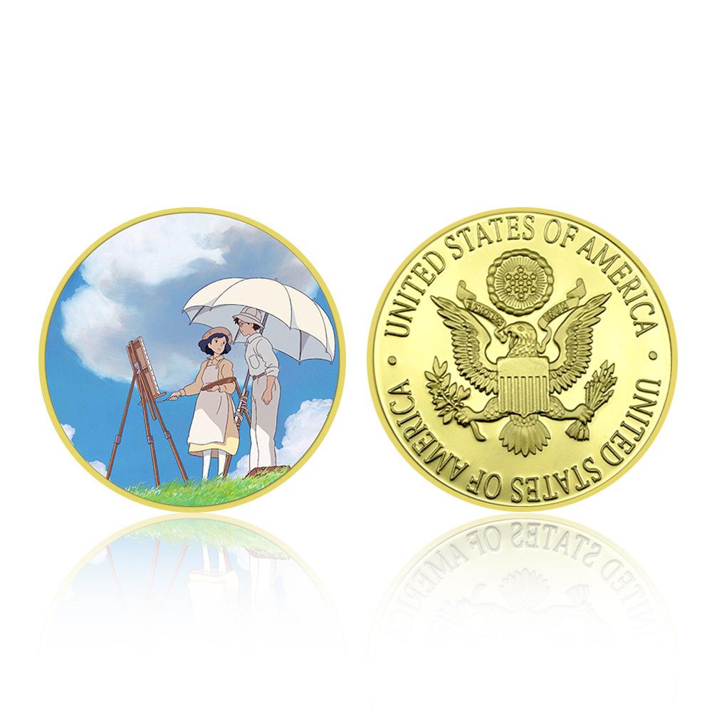 Japanese anime commemorative coin gift box set, cat gold and silver coins, fan collection