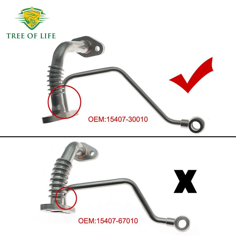 For Toyota LandCruiser Prado 90 1KDFTV 1KD-FTV KDJ120 KDJ125 Engines 3.0TD D4D 2002-2009 Turbo Oil Drain Feed Supply Pipe Tube